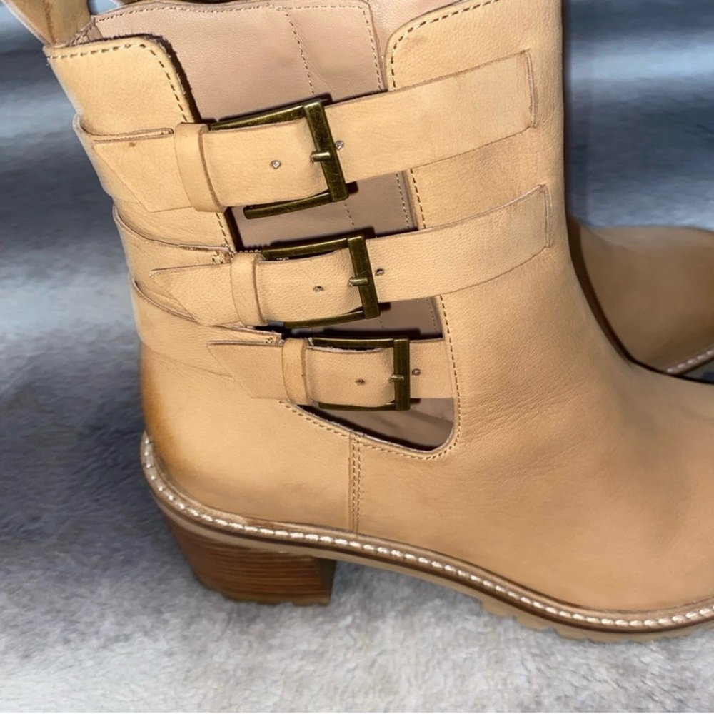 Seychelles Tan Leather Buckle Ankle Booties Women’s Size 10 New in Box - Picture 8 of 14